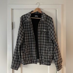 Stussy flannel zip up jacket size M